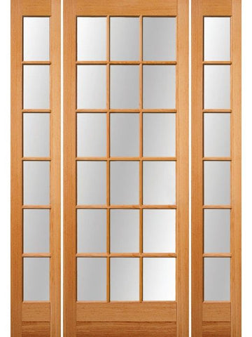 WDMA 60x96 Door (5ft by 8ft) Patio Fir 1-3/4in 18 Lite Exterior Doors 2 Sidelight 1