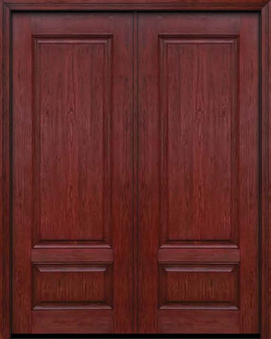 WDMA 60x96 Door (5ft by 8ft) Exterior Cherry 96in Two Panel Double Entry Door 1