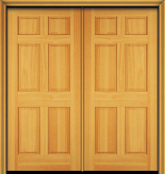 WDMA 60x96 Door (5ft by 8ft) Exterior Fir 96in 6 Panel Double Door 1