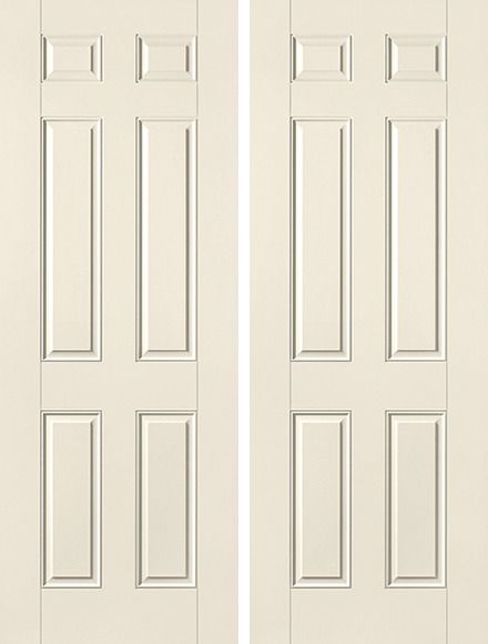 WDMA 60x96 Door (5ft by 8ft) Exterior Smooth 8ft 6 Panel Star Double Door 1
