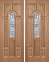 WDMA 60x96 Door (5ft by 8ft) Exterior Mahogany Revis Double Door w/ L Glass - 8ft Tall 1