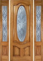 WDMA 60x96 Door (5ft by 8ft) Exterior Mahogany La Jolla Single Door/2side w/ BO Glass - 8ft Tall 1