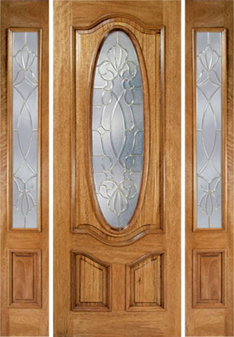 WDMA 60x96 Door (5ft by 8ft) Exterior Mahogany La Jolla Single Door/2side w/ CO Glass - 8ft Tall 1