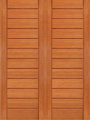 WDMA 60x96 Door (5ft by 8ft) Interior Barn Bamboo BM-2 Metro Flush Panel Grooved Panel Modern Double Door 1
