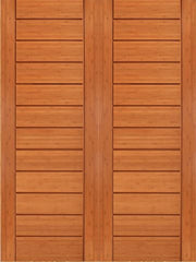 WDMA 60x96 Door (5ft by 8ft) Interior Barn Bamboo BM-2 Metro Flush Panel Grooved Panel Modern Double Door 1