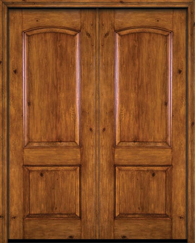 WDMA 60x96 Door (5ft by 8ft) Exterior Knotty Alder 96in Alder Rustic Plain Panel Double Entry Door 1