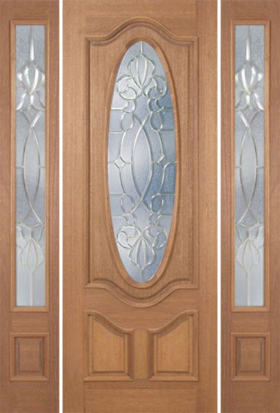 WDMA 60x96 Door (5ft by 8ft) Exterior Mahogany Carmel Single Door/2side w/ CO Glass - 8ft Tall 1