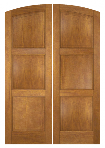 WDMA 60x96 Door (5ft by 8ft) Exterior Swing Mahogany 3 Panel Arch Top Solid or Interior Double Door 1