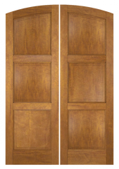 WDMA 60x96 Door (5ft by 8ft) Exterior Swing Mahogany 3 Panel Arch Top Solid or Interior Double Door 1