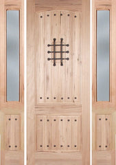 WDMA 60x96 Door (5ft by 8ft) Exterior Walnut Rustica II Single Door/2side Reed Glass 1
