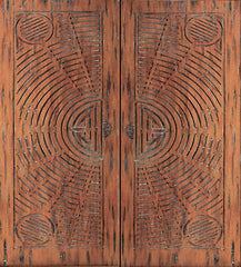 WDMA 60x96 Door (5ft by 8ft) Exterior Mahogany Chinese Style Hand Carved Double Door 1