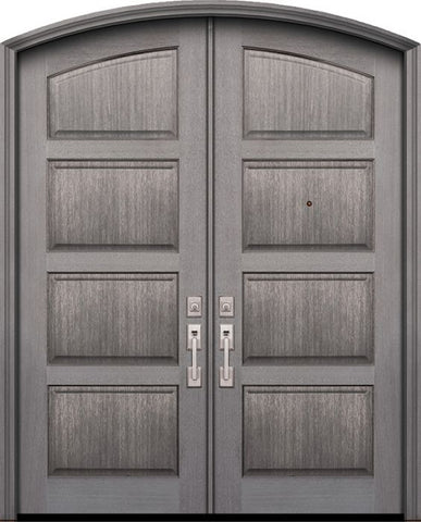 WDMA 60x96 Door (5ft by 8ft) Exterior Mahogany 96in Double Arch Top 4 Panel DoorCraft Door 1