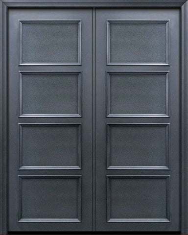 WDMA 60x96 Door (5ft by 8ft) Exterior 96in ThermaPlus Steel 4 Panel Solid Continental Double Door 1