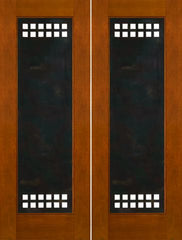 WDMA 60x96 Door (5ft by 8ft) Exterior Mahogany 2-1/4in Thick Modern Double Doors Heavy Iron Work 1