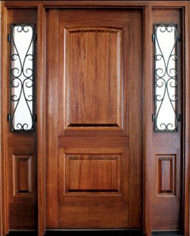 WDMA 62x80 Door (5ft2in by 6ft8in) Exterior Mahogany Solid Panel Single Door/2 El Presidio Sidelight Santa Barbara 1