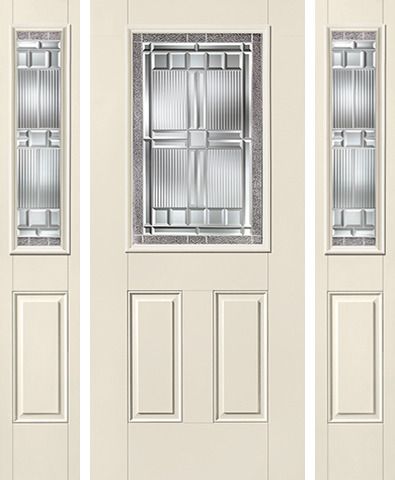 WDMA 62x80 Door (5ft2in by 6ft8in) Exterior Smooth SaratogaTM Half Lite 2 Panel Star Door 2 Sides 1