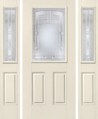 WDMA 62x80 Door (5ft2in by 6ft8in) Exterior Smooth MaplePark Half Lite 2 Panel Star Door 2 Sides 1