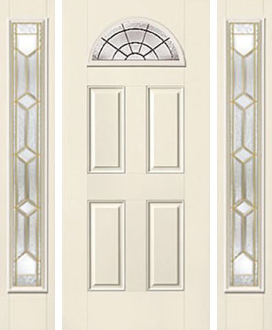 WDMA 62x80 Door (5ft2in by 6ft8in) Exterior Smooth CrystallineTM Fan Lite 4 Panel Star Door 2 Sides 1