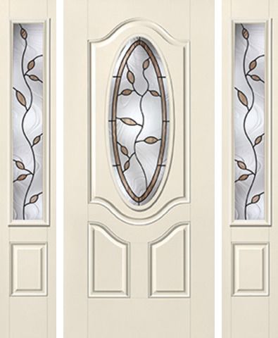 WDMA 62x80 Door (5ft2in by 6ft8in) Exterior Smooth Avonlea 3/4 Deluxe Oval Lite 2 Panel Star Door 2 Sides 1
