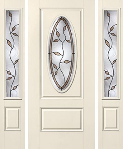 WDMA 62x80 Door (5ft2in by 6ft8in) Exterior Smooth Avonlea 3/4 Captured Oval Lite 1 Panel Star Door 2 Sides 1