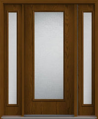 WDMA 62x80 Door (5ft2in by 6ft8in) Exterior Oak Granite Full Lite Flush Fiberglass Door 2 Sides 1