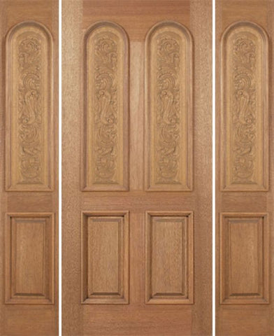 WDMA 64x80 Door (5ft4in by 6ft8in) Exterior Mahogany Legacy Single Door/2side Carved Panel 1