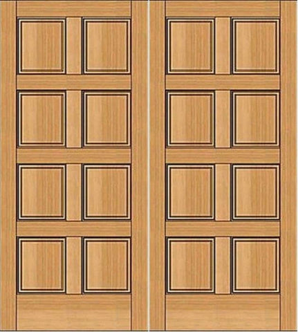 WDMA 64x80 Door (5ft4in by 6ft8in) Exterior Fir 1-3/4in 8 Panel Double Door 1