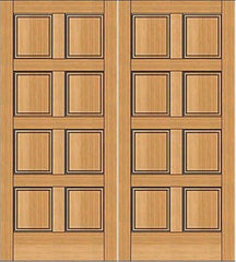 WDMA 64x80 Door (5ft4in by 6ft8in) Exterior Fir 1-3/4in 8 Panel Double Door 1