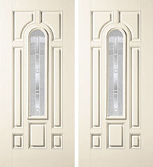 WDMA 64x80 Door (5ft4in by 6ft8in) Exterior Smooth MaplePark Center Arch Lite 7 Panel Star Double Door 1