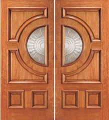 WDMA 64x80 Door (5ft4in by 6ft8in) Exterior Mahogany Front Double Door Radius Lite 1