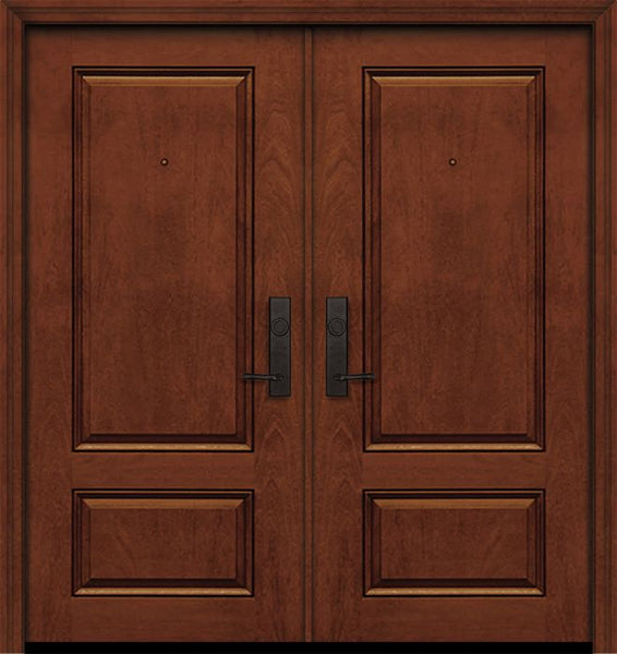 WDMA 64x80 Door (5ft4in by 6ft8in) Exterior Mahogany 80in Double 2 Panel Square Door 1