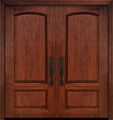WDMA 64x80 Door (5ft4in by 6ft8in) Exterior Cherry 80in Double 2 Panel Arch or Knotty Alder Door 1