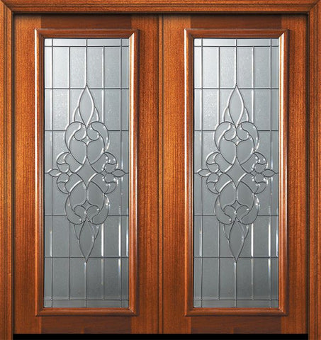 WDMA 64x80 Door (5ft4in by 6ft8in) Exterior Mahogany 80in Double Full Lite Courtlandt Door 1