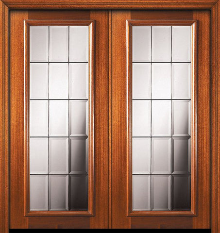WDMA 64x80 Door (5ft4in by 6ft8in) Exterior Mahogany 80in Double Full Lite French Door 1