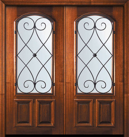 WDMA 64x80 Door (5ft4in by 6ft8in) Exterior Mahogany 80in Double Arch Lite Charleston Door 1