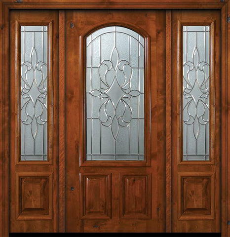 WDMA 64x80 Door (5ft4in by 6ft8in) Exterior Knotty Alder 36in x 80in New Orleans Arch Lite Alder Door /2side 1