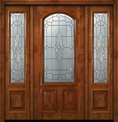 WDMA 64x80 Door (5ft4in by 6ft8in) Exterior Knotty Alder 36in x 80in Versailles Arch Lite Alder Door /2side 1
