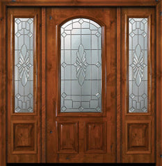 WDMA 64x80 Door (5ft4in by 6ft8in) Exterior Knotty Alder 36in x 80in Versailles Arch Lite Alder Door /2side 1