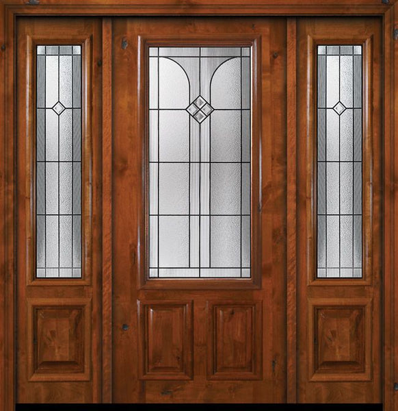 WDMA 64x80 Door (5ft4in by 6ft8in) Exterior Knotty Alder 36in x 80in 2/3 Lite Cantania Alder Door /2side 1