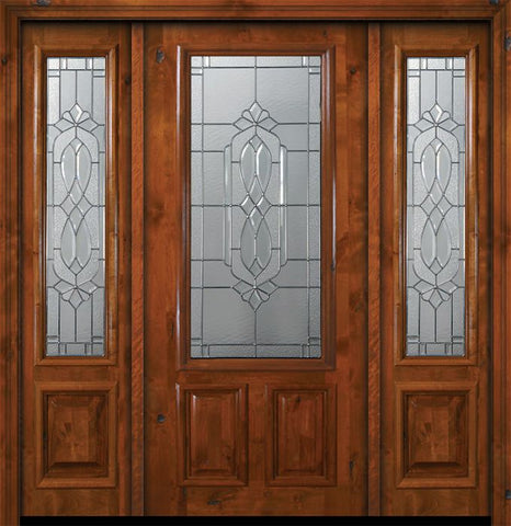 WDMA 64x80 Door (5ft4in by 6ft8in) Exterior Knotty Alder 36in x 80in 2/3 Lite Kensington Alder Door /2side 1