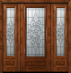 WDMA 64x80 Door (5ft4in by 6ft8in) Exterior Knotty Alder 36in x 80in 3/4 Lite Brazos Alder Door /2side 1
