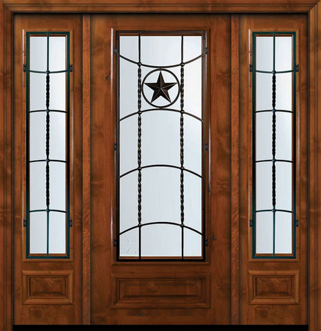 WDMA 64x80 Door (5ft4in by 6ft8in) Exterior Knotty Alder 36in x 80in 3/4 Lite Texan Alder Door /2side 1