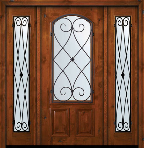 WDMA 64x80 Door (5ft4in by 6ft8in) Exterior Knotty Alder 36in x 80in Arch Lite Charleston Alder Door /2side 1
