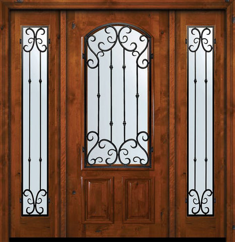 WDMA 64x80 Door (5ft4in by 6ft8in) Exterior Knotty Alder 36in x 80in Arch Lite Valencia Alder Door /2side 1