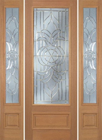 WDMA 64x96 Door (5ft4in by 8ft) Exterior Mahogany Livingston Single Door/2side w/ C Glass - 8ft Tall 1
