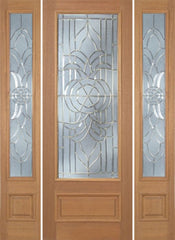 WDMA 64x96 Door (5ft4in by 8ft) Exterior Mahogany Livingston Single Door/2side w/ C Glass - 8ft Tall 1