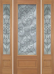 WDMA 64x96 Door (5ft4in by 8ft) Exterior Mahogany Edwards Single Door/2side w/ W Glass - 8ft Tall 1