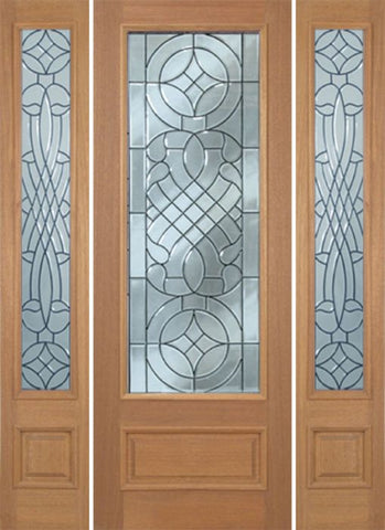 WDMA 64x96 Door (5ft4in by 8ft) Exterior Mahogany Livingston Single Door/2side w/ D Glass - 8ft Tall 1