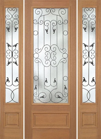 WDMA 64x96 Door (5ft4in by 8ft) Exterior Mahogany Roma Single Door/2side w/ WM Glass - 8ft Tall 1