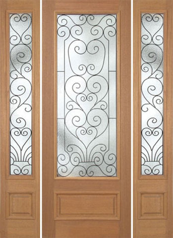 WDMA 64x96 Door (5ft4in by 8ft) Exterior Mahogany Roma Single Door/2side w/ SM Glass - 8ft Tall 1